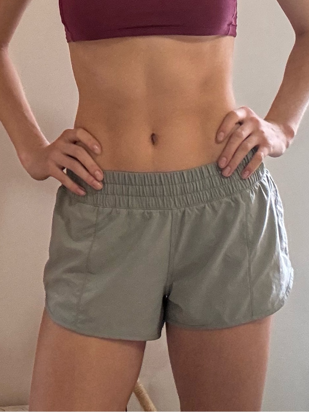 Low-Rise Grey Workout Shorts